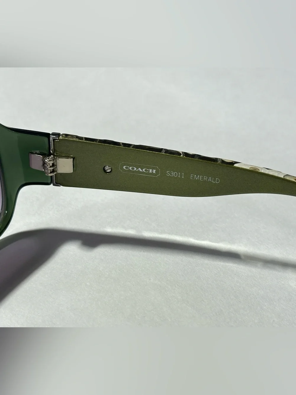 COACH Designer S3011 EMERALD GREEN SPORTS WRAP Sunglasses w/Case Y2K McBling